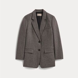 Everlane Grey Herringbone Oversized Blazer in Wool - Size 10